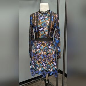 Lea Collection Maxine Floral Lace Mini Dress